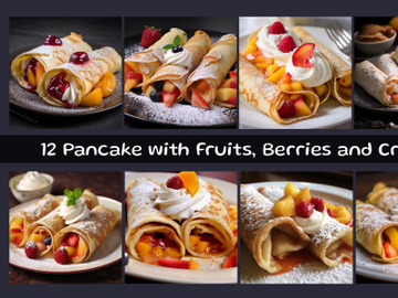 Pancake with Fruits, Berries and Cream preview picture