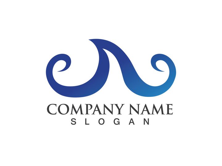 water wave logo design template