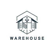 Warehouse modern storage logo business industry illustration