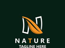 Letter N nature ecology logo with leaves suitable for business garden template vector