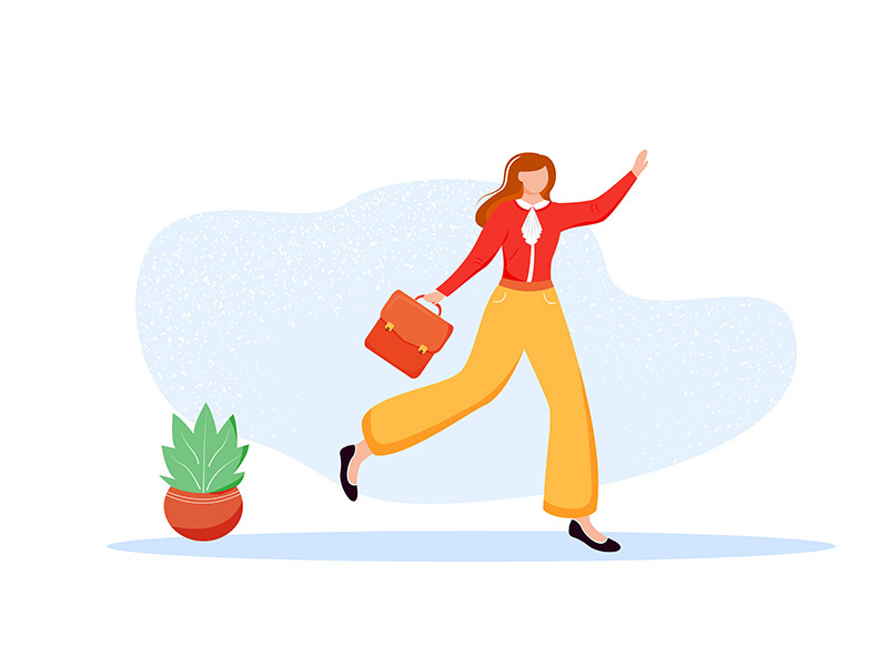 Office worker flat vector illustration