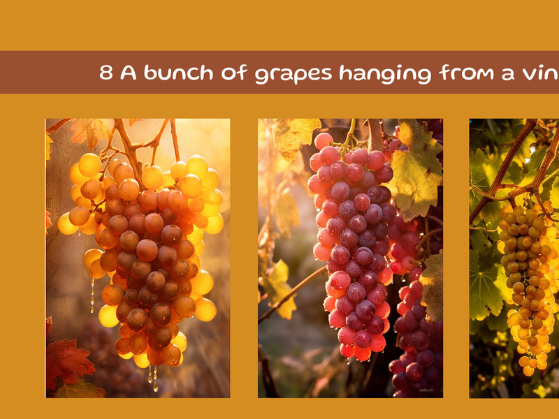 A bunch of grapes hanging from a wine