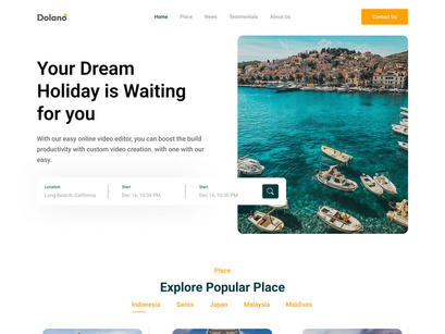 Dolano-Tour & Travel Landing Page