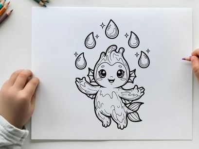 Cute cloud baby with rain vector illustration flat design