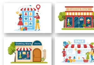 10 Fashion Clothing Store Illustration
