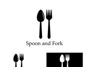 Creative spoon and fork logo.