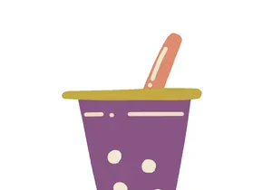 Motion purple green yellow milk tea stickers stamps