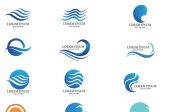 Wave water beach logo vector