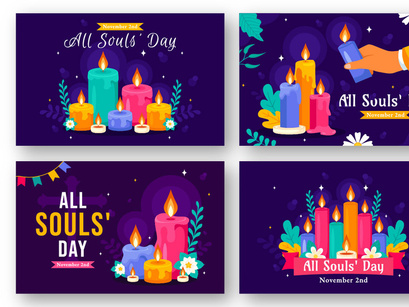 12 All Souls Day Vector Illustration