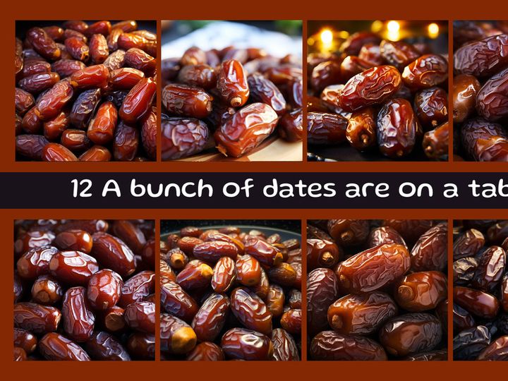 A bunch of dates are on a table