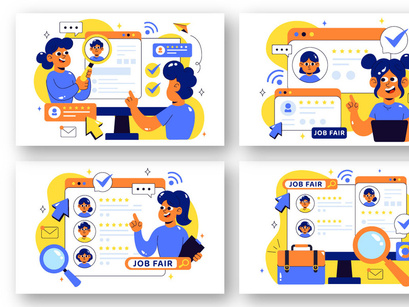 10 Online Job Fair Illustration