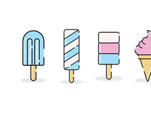 Minimalist Ice Cream vector illustration