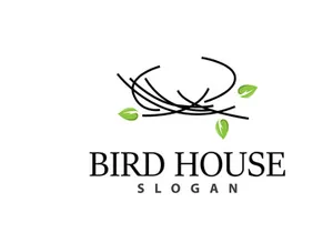 Bird Nest Logo, Bird House Shelter Vector