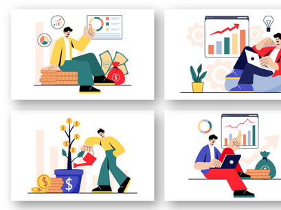 9 Business Investor Vector Illustration