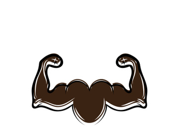 Arm muscle silhouette logo biceps icon vector illustration preview picture