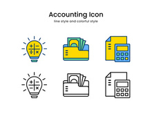 Accounting Set Icon Pack. Vector Design.