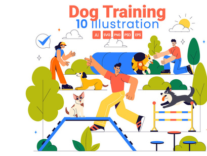 10 Dog Training Playground Illustration