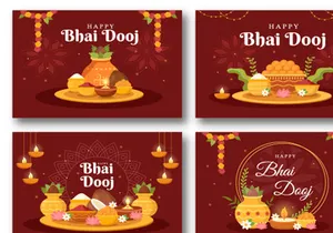 15 Bhai Dooj Indian Festival Celebration Illustration