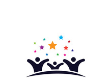 People star logo design to achieve a success or dream.