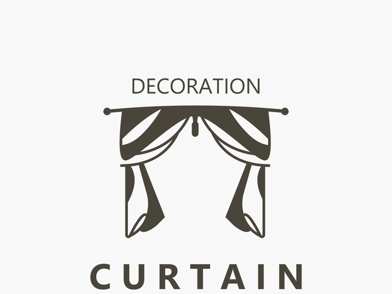 Curtain logo decoration style minimalist elegant vector design illustration