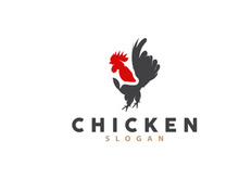 Chicken Logo, For Roast Chicken Restaurant, Farm Vector, Simple Minimalist Design For Restaurant Food Business