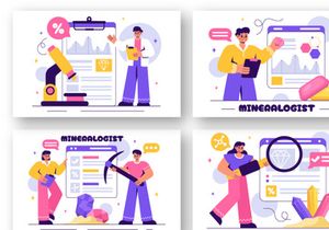 11 Mineralogist Vector Illustration
