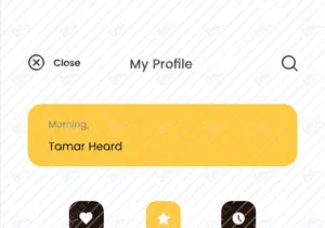 My Profile and Inbox screens for mobile app
