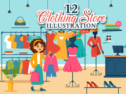 12 Clothing Store Illustration