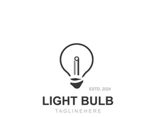 Light bulb creative lamp logo icon and business design bulb digital technology smart idea