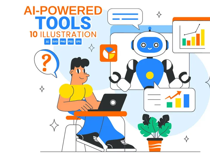 10 AI Powered Tools Illustration