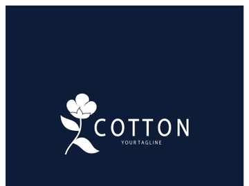 Soft natural organic cotton flower plant logo for cotton plantations, industries,business,textile,clothing and beauty,vector preview picture