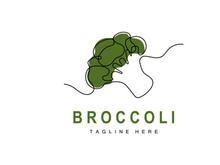 Broccoli Logo Design, Green Vegetable Vector, Broccoli Wallpaper, Vegetable Supermarket Illustration Garden Product Brand