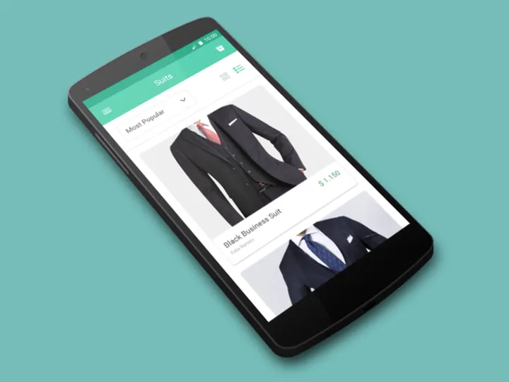 E-commerce mobile screens