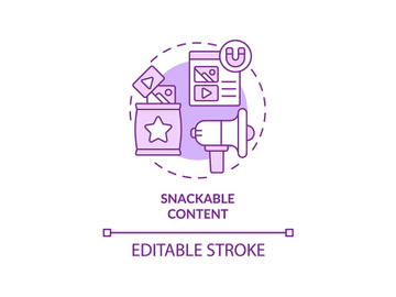 Snackable content purple concept icon preview picture