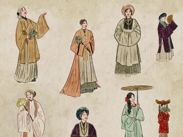 Vintage Asian Women Illustration Bundle – 20 Hand-Drawn Characters (EPS & JPEG) preview picture