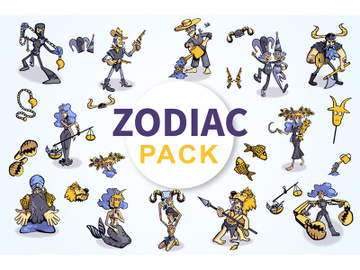 Zodiac sign characters pack preview picture