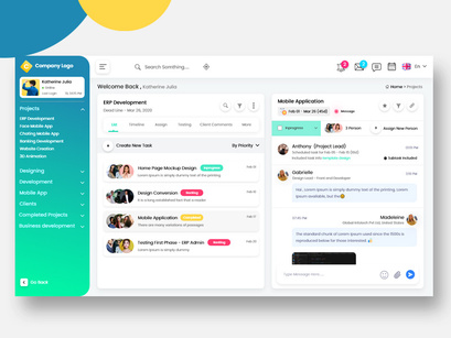 Project and Employee Management Admin Template Mockup