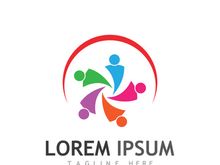 people community logo design with creative idea.