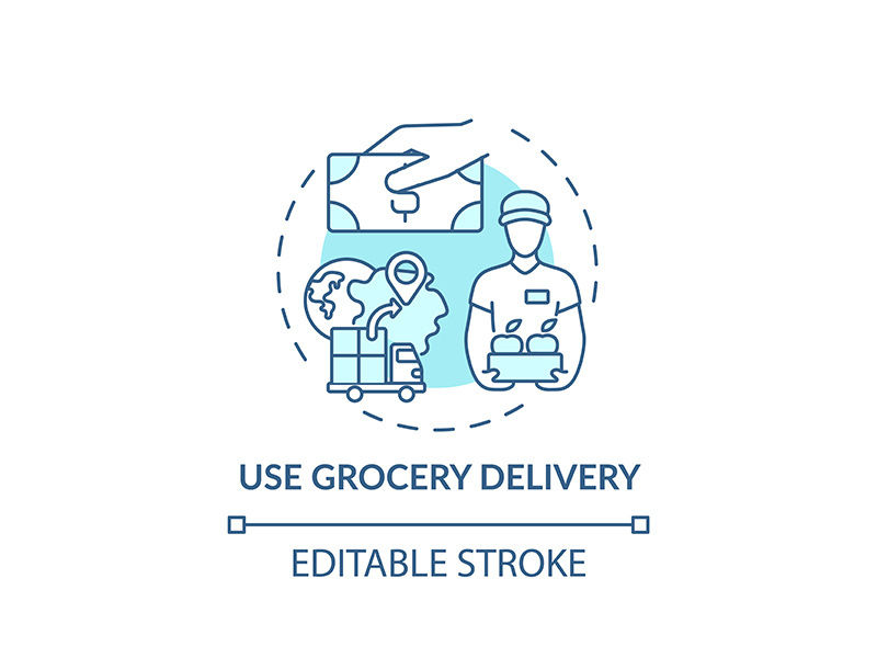 Using grocery delivery concept icon