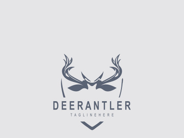 Deer antler logo for hunting and adventure community in nature simple and elegant symbol preview picture