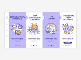 Modern marketing trends purple and white onboarding template preview picture