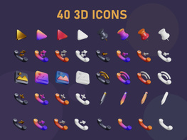 3D Interface rendering Icons preview picture