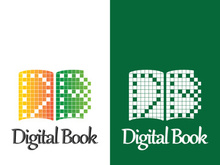 Digital book logo technology vector icon design