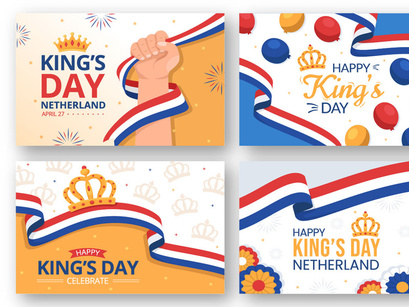16 Happy Kings Netherlands Day Illustration