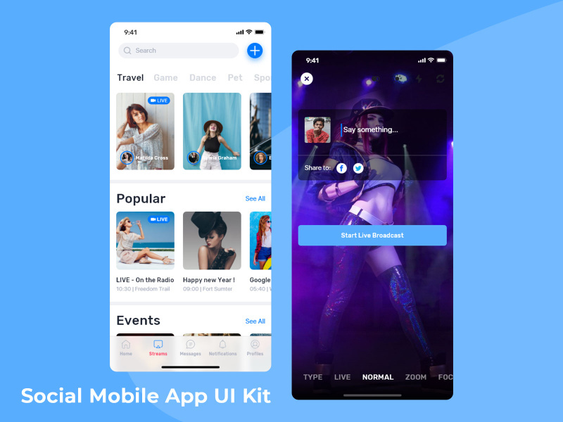 Social Mobile App UI Kit