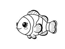 Cute cartoon clownfish swimming vector illustration