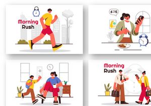 9 Morning Rush Hour Illustration