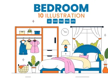 10 Bedroom Vector Illustration preview picture
