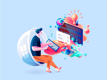 Remote Work Vector Illustration preview picture