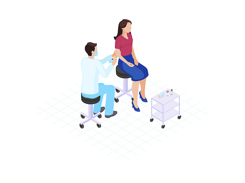 Vaccination flat color vector illustration